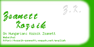 zsanett kozsik business card